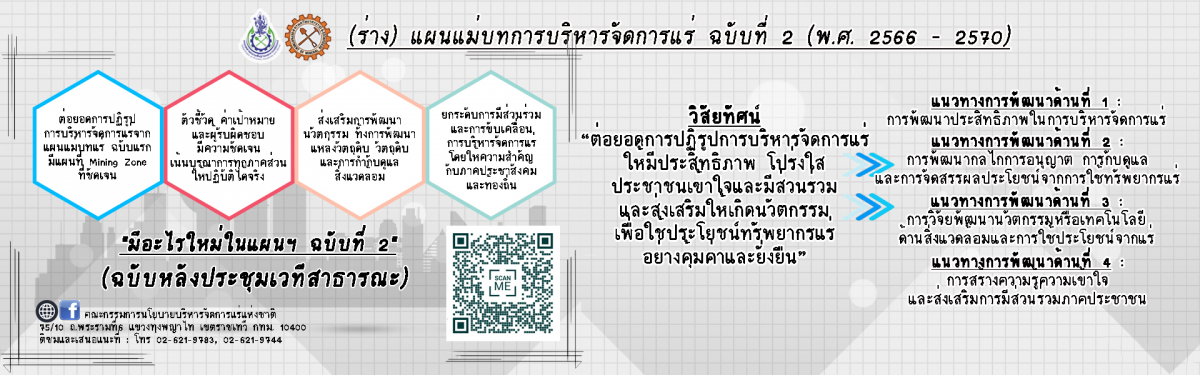 (ร่าง) แผนแม่บทการบริหารจัดการแร่ ฉบับที่ 2 (พ.ศ.2566- 2570)